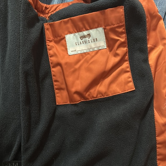Boys puffer vest fleece lined. Zip and snaps. Size 10/12 burnt orange color. - Picture 5 of 5